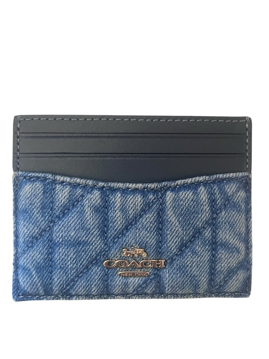 Coach Accessories - NWT Coach Quilted Denim Card Holder in Indigo Blue